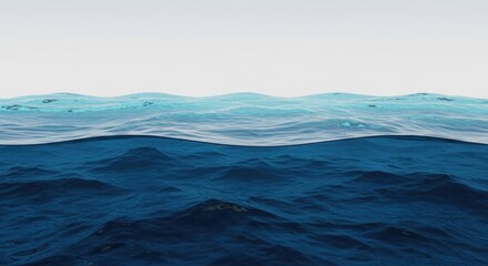 Obraz premium Expansive Ocean Waves Under a Clear Sky