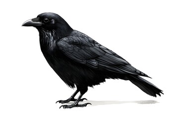 Obraz premium Crow and raven isolated on white background illustration.