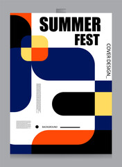 summer abstract colorful background design template