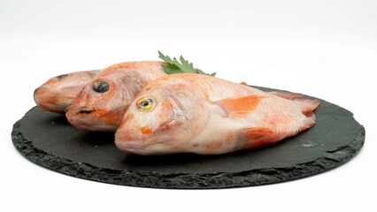Raw red tilapia fish is a kind of freshwater fish consumption, isolated on white background
