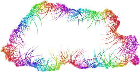 Rainbow sketch outline map of Bhutan 