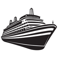 Obraz premium Majestic Ocean Liner Cruise Ship Illustration