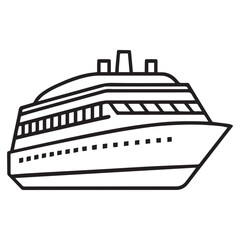 Obraz premium Cruise Ship Illustration A Line Drawing of a Luxury Ocean Liner