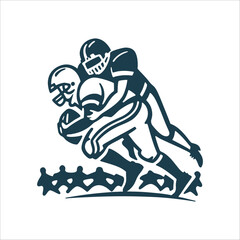 Football Sack Vector Illustration, Defender Tackles QB Sack Defender taking down the quarterback