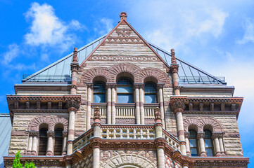 Exterior colonial architecture of the Old City Hall building,  Toronto, Canada