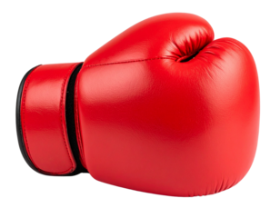 Single Boxing Glove with Strap Visible, Transparent Background