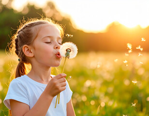 Magical Moment – Child Blowing Dandelions