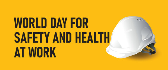 World Day for Safety and Health at Work, human and construction, vector design