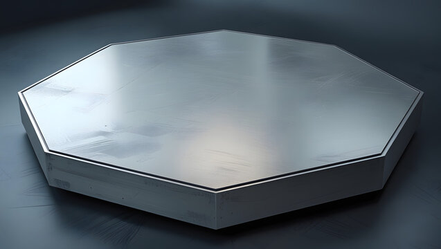 Brushed Metal Octagonal Pedestal Dark Studio