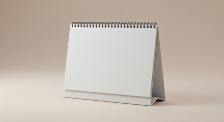 Desk Calendar Clean Slate with Beige Backdrop  Planning Ahead.