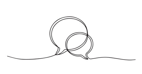 Obraz premium Two overlapping speech bubbles communicating ideas communication dialogue