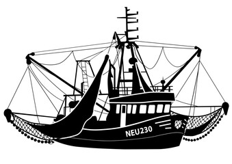 Krabbenkutter Vektor, Maritime Grafik