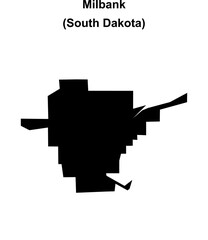 Milbank (South Dakota) blank outline map