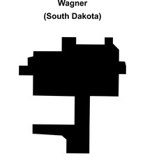 Wagner (South Dakota) blank outline map