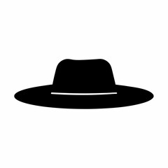 hat icon vector illustration, cowboy hat silhouette vector