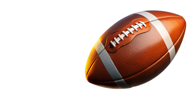  american football ball pigskin with fire trail  isolated on white background PNG , AI GENERATED