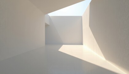 Obraz premium Modern architectural space design minimalist room interior photography bright environment aesthetic viewpoint