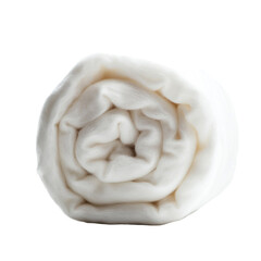 Obraz premium Soft white fluffy roll of wool fiber textile material
