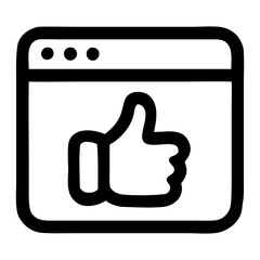 Obraz premium Outline Simple Like Symbol in Browser Window Interface Icon