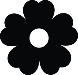 Elegant Black and White Floral Illustration Simple Flower Design, Perfect for Decoration and Design Projects