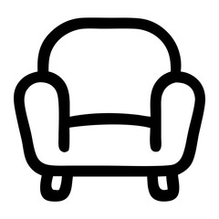 Fototapeta premium Simple Outline Armchair Line Art Minimalist Living Room Furniture Icon