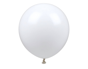 A smooth, bright white balloon gleams softly, ready for festive decorations or a special event.