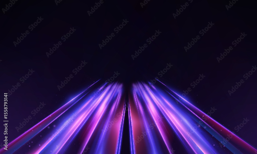 Aufkleber Transparent pink-violet rays of light go upward, creating a feeling of acceleration, movement of the flow of light. Energetic flow with the effect of acceleration. Vector