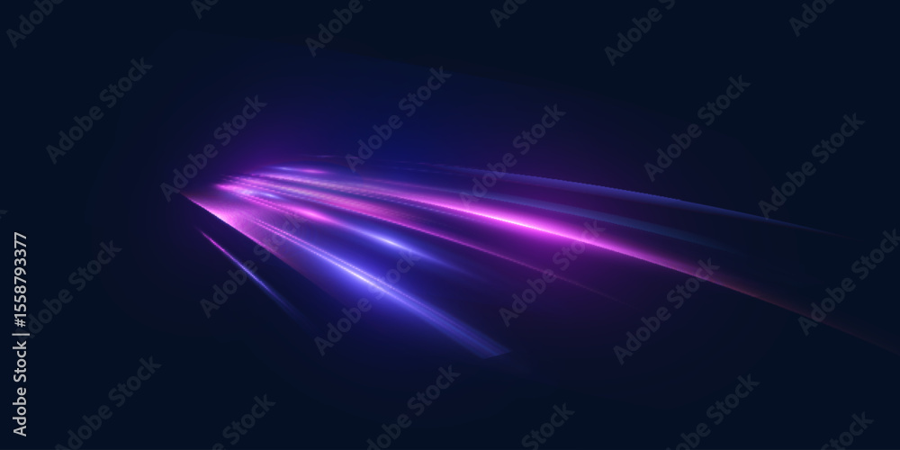 Aufkleber Transparent pink-violet rays of light go upward, creating a feeling of acceleration, movement of the flow of light. Energetic flow with the effect of acceleration. Vector