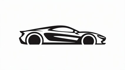 Obraz premium Sleek Modern Sportscar Logo: Dynamic Automotive Silhouette Design