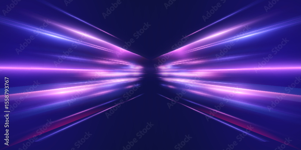 Aufkleber Transparent pink-violet rays of light go upward, creating a feeling of acceleration, movement of the flow of light. Energetic flow with the effect of acceleration. Vector