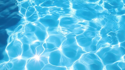 Clear blue water with shimmering light reflections creating a peaceful and refreshing aesthetic.