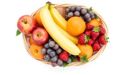 Assorted fresh fruit in basket