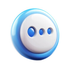 Fototapeta premium Loading symbol blue and white 3D render of ellipses icon indicating on transparent background