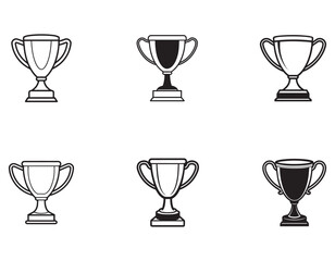 Elegant Black and White Two-Handled Trophy Illustration	
