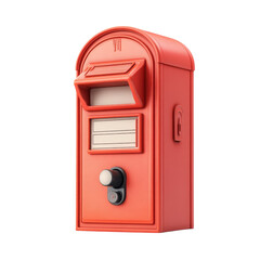 Red Mailbox Post Letter Sending Box Postal Service Correspondence Isolated on transparent background