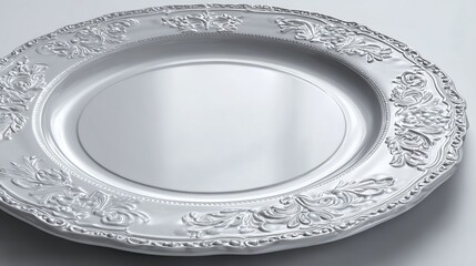 Silver platter decorative ornate serving tray vintage metal elegant antique home decor tableware kitchenware