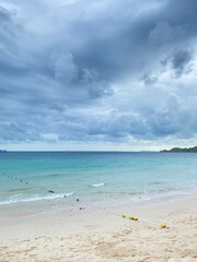 tropical beach with blue sky