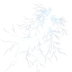 Fototapeta premium blue lightning isolated on white background PNG , AI GENERATED