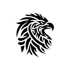 Obraz premium Tribal eagle head outline in black