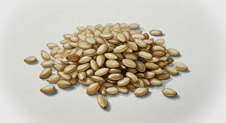 Watercolor Illustration of Sesame Seeds