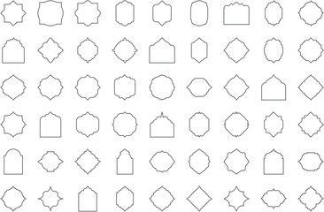 Set of islamic Shapes Linear Vector s_arch_vector_set_mosque_frame_template