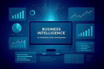 Business intelligence data processing analytics charts graphs