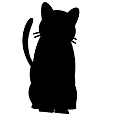 Minimalist silhouette vector icons of standing cats