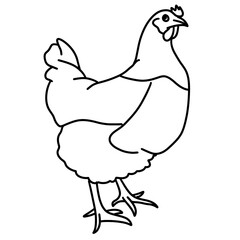 Minimalist line art icons of standing chickens
