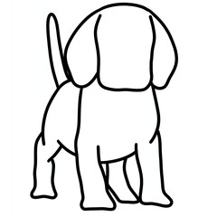 Minimalist line art icons of standing dogs