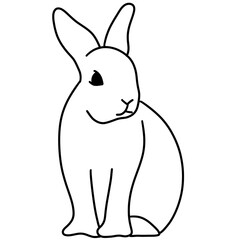 Minimalist line art icons of standing rabbits or bunny