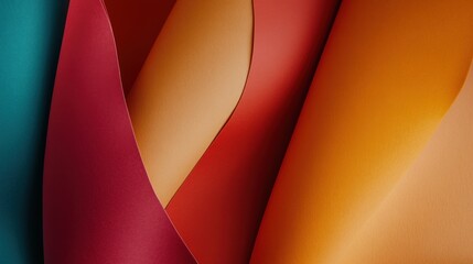 Abstract Paper Swirls: Vibrant Colors and Textured Surfaces, Artistic Composition.