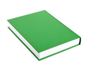 Fototapeta premium This bright green hardcover book with pristine white pages symbolizes knowledge, learning, and academic pursuits.