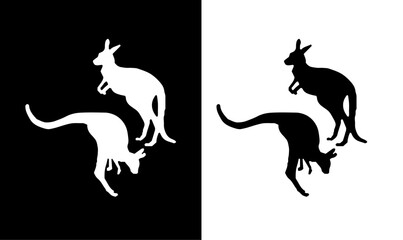 kangaroo silhouette set vector illustration, kangaroo, silhouette set of kangaroo vector illustration, animal, wildlife, wild, pet, pets, silhouettes, art, design, group, fly, black, white, cat, 