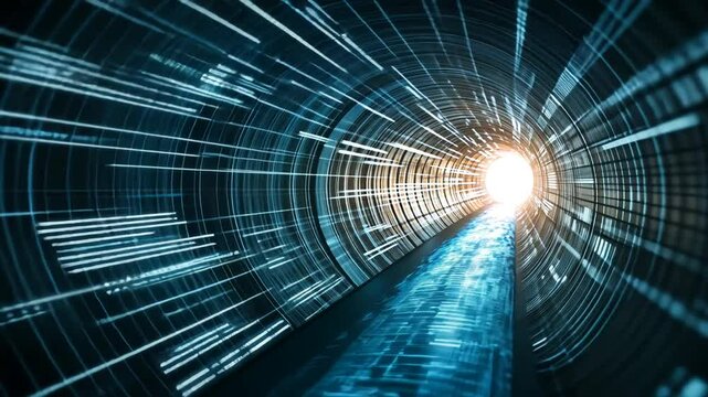 Digital tunnel with binary code
